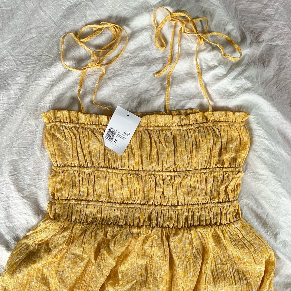 Forever 21 Floral Smocked Tie-Strap Sundress
